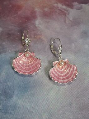 Kirks Folly Pink Seashell Pearl Earrings